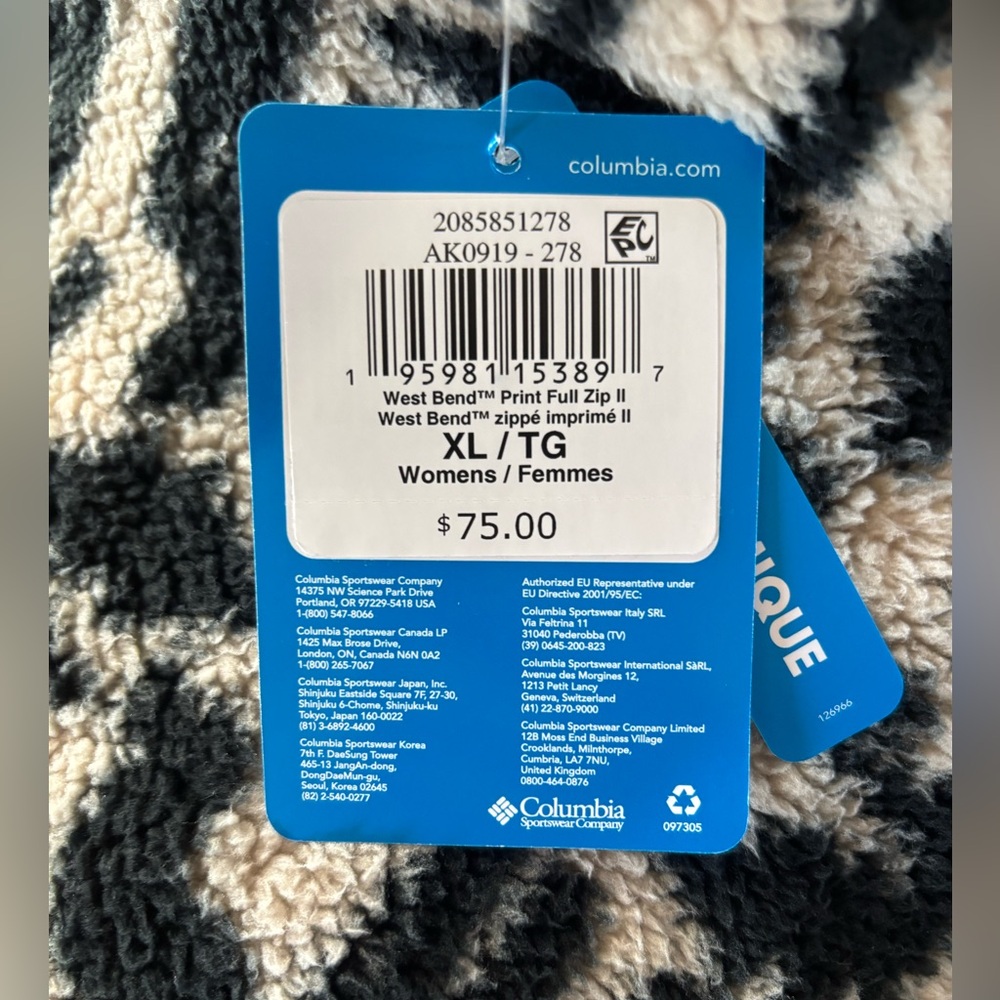 NWT Columbia Women's West Bend™ II Sherpa Half Zip Fleece sz XL - Picture 6 of 7